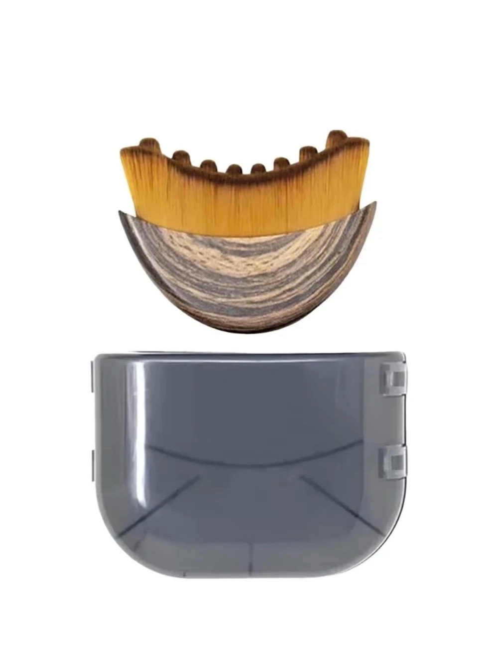 Ergonomic lymphatic contouring facial brush and lymphatic drainage massager.
